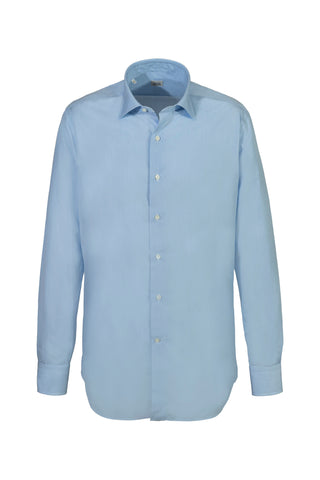 Regular - Poplin 120/2 x 120/2 - Needlecord Light Blue on White