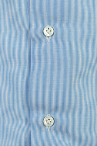 Regular - Poplin 120/2 x 120/2 - Needlecord Light Blue on White