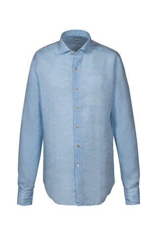 Regular with pinces - 100% LINEN - Sky Blue